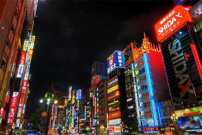 shinjuku lights night